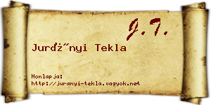Jurányi Tekla névjegykártya